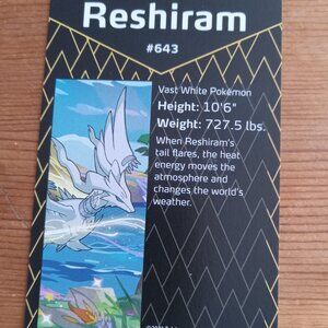 Pokémon Art Card #643 Reshiram found in Shining Fates mini tin in good condition